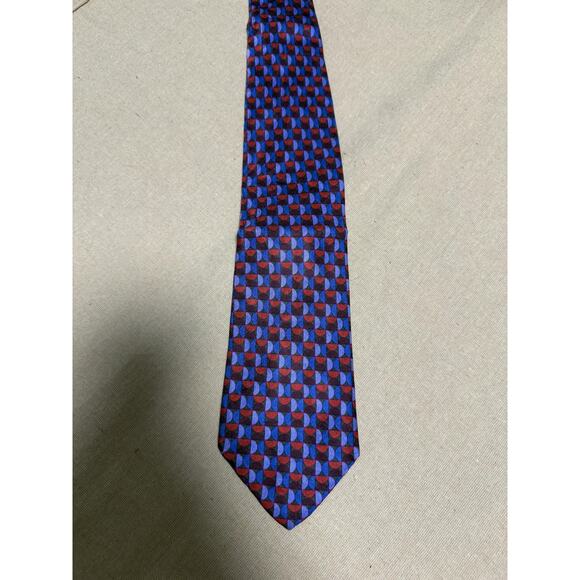 Stefano Ricci per Napoleon Tie Mens One Size Blue Red Geometric Silk Made Italy - Picture 2 of 11